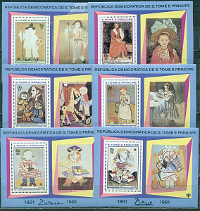 Сан-Томе и Принсипи, 1981, Живопись Пикассо, 6 люксблоков